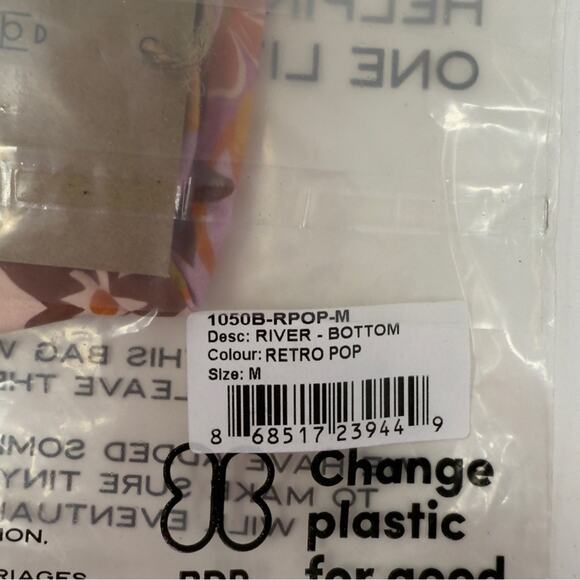 Stone Fox Swim River Bikini Bottom In Retro Pop Adjustable Side Tie Thong Size M - Picture 13 of 14